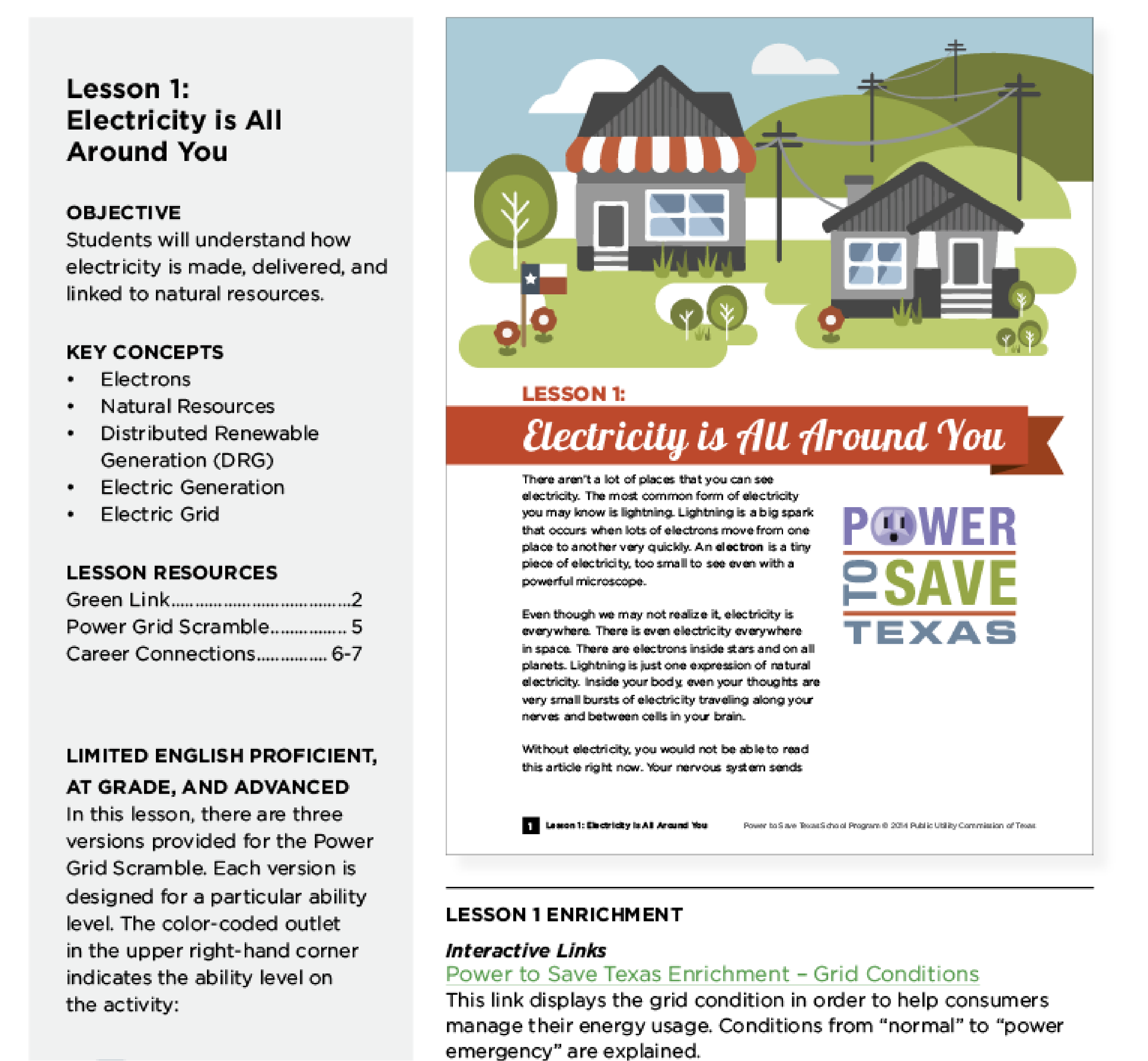 Image of a sample lesson plan for teachers